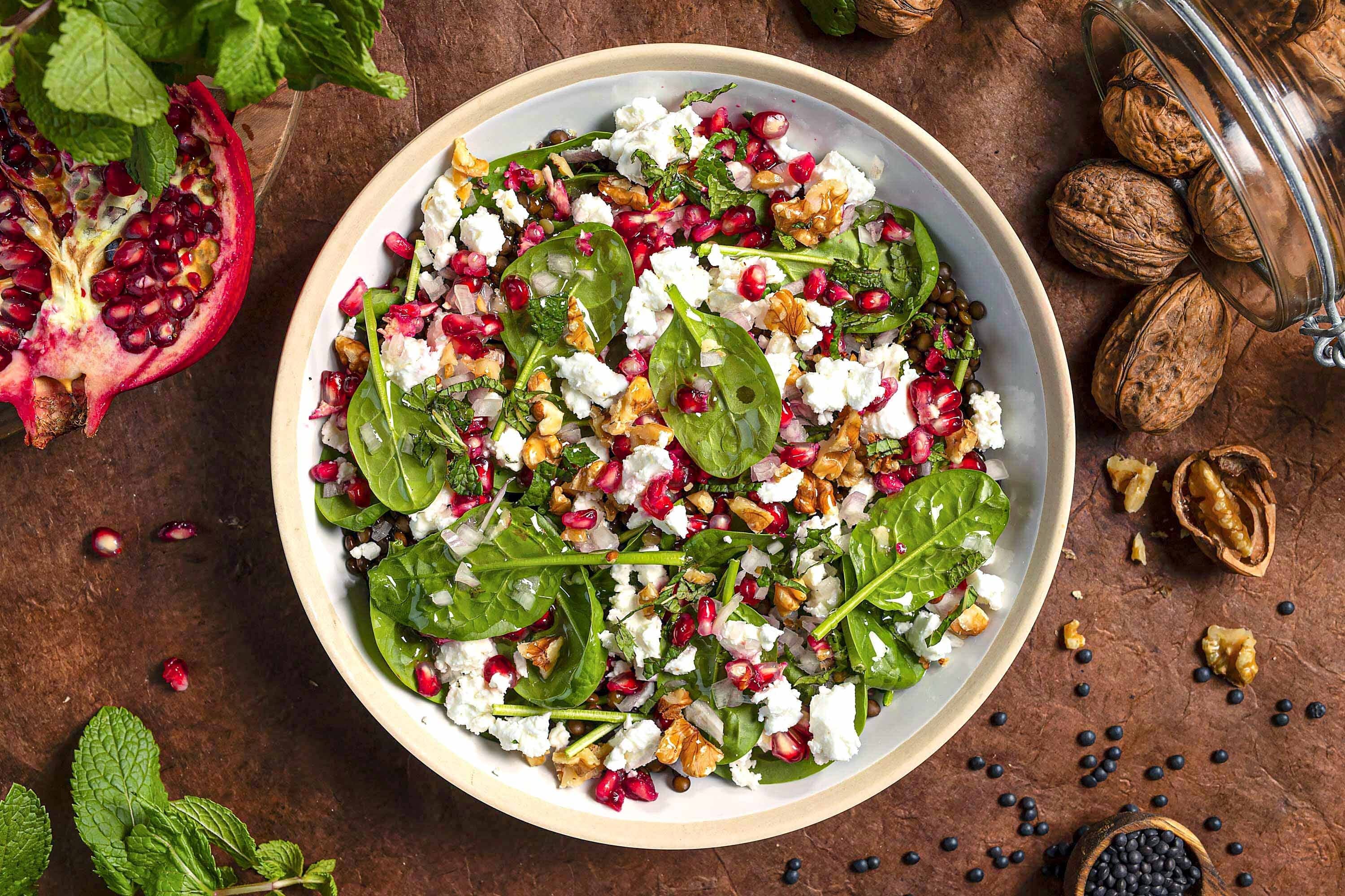 salade grenade épinard