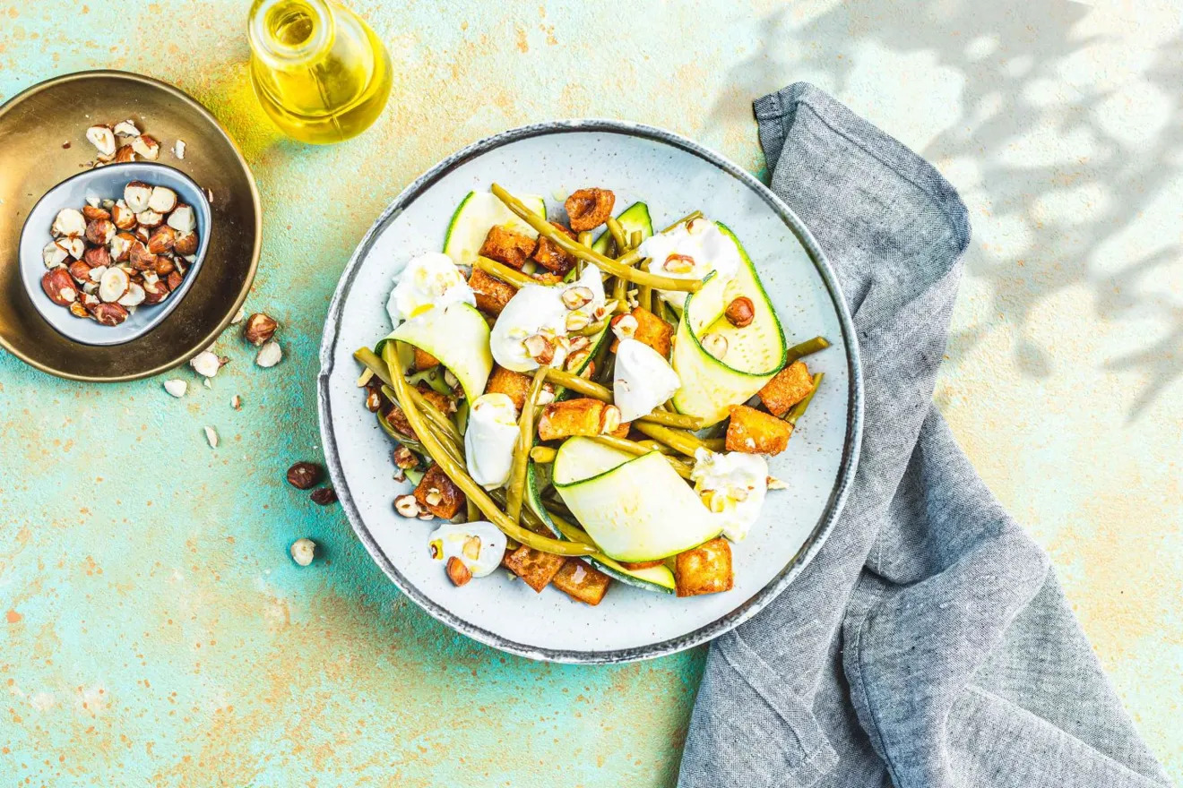 Salade de noisettes et haricots verts