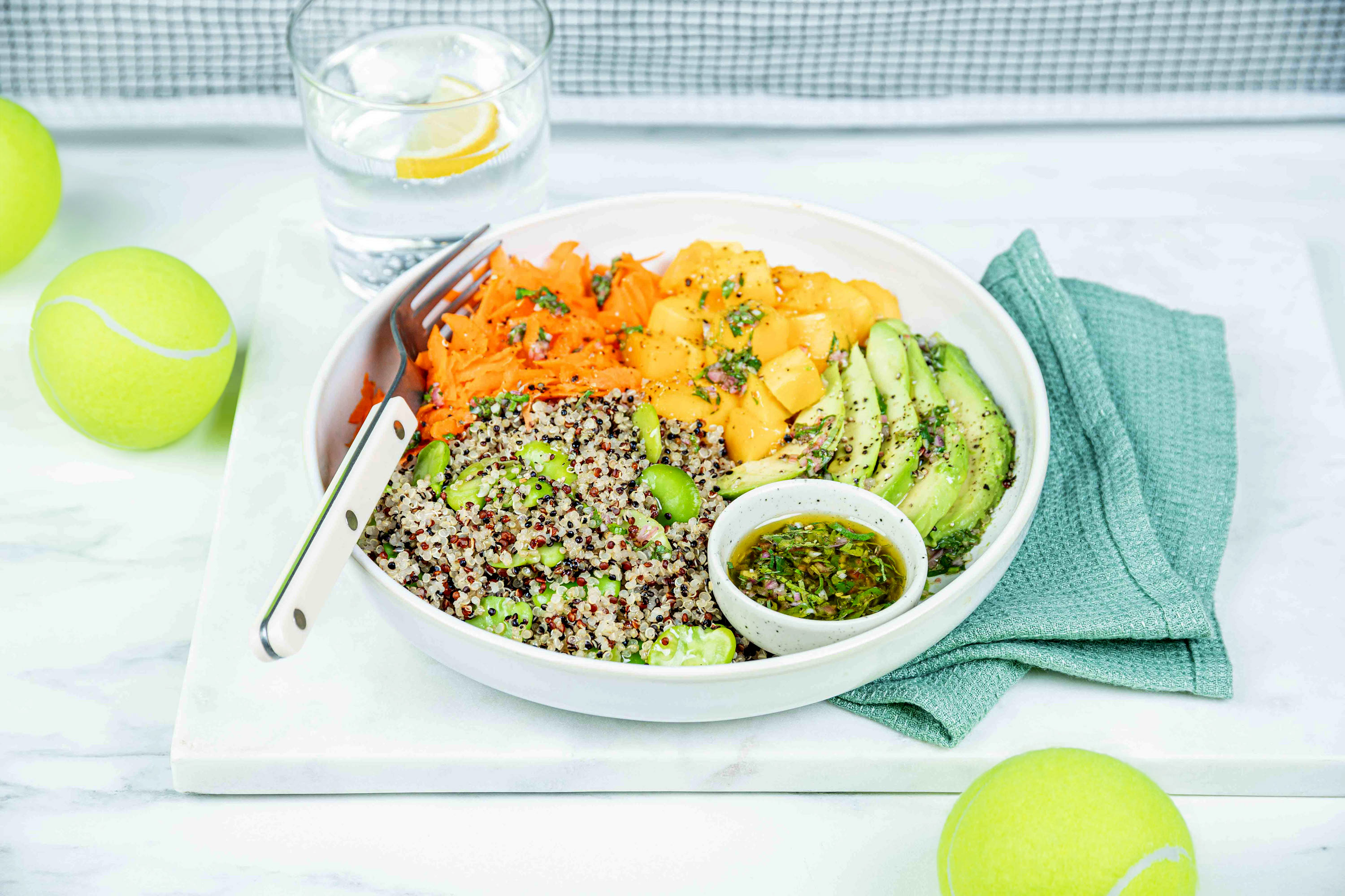 Quinoa bowl a la mangue avocat et feves fraiches fiche