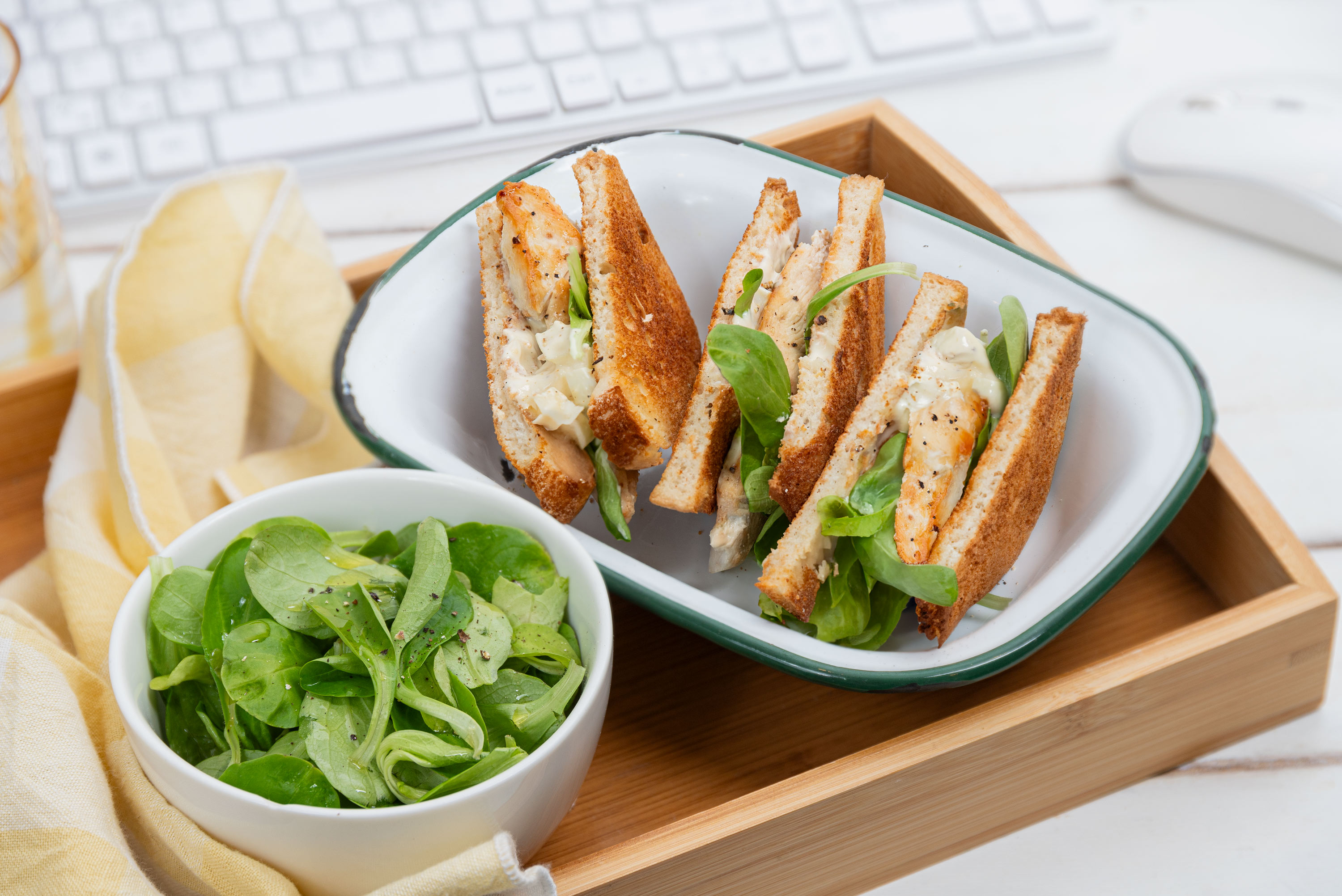 Club sandwich poulet pomme et mache