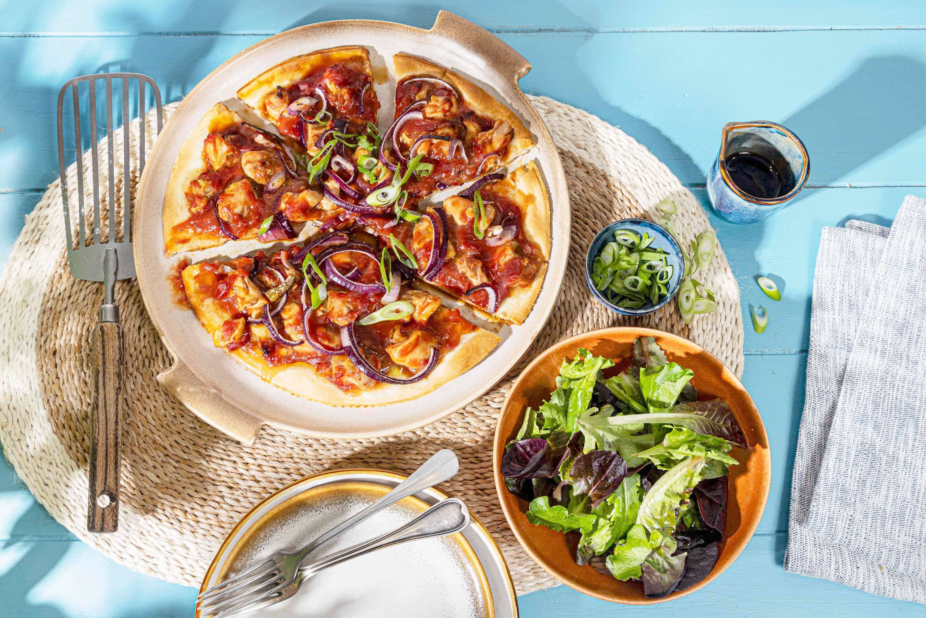 Pizza poulet grillé et mimolette