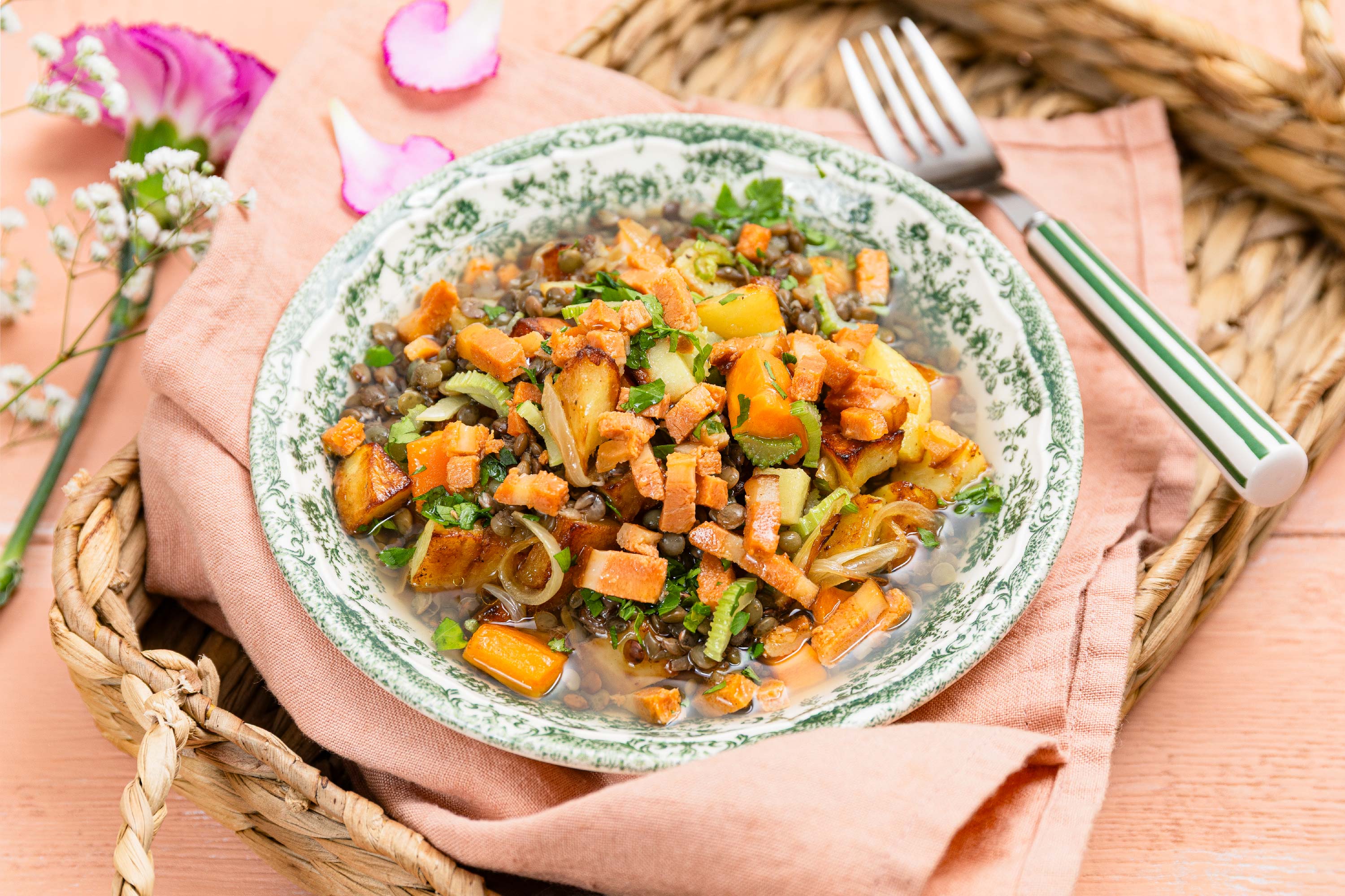 Petit salé aux lardons fumés végétaux