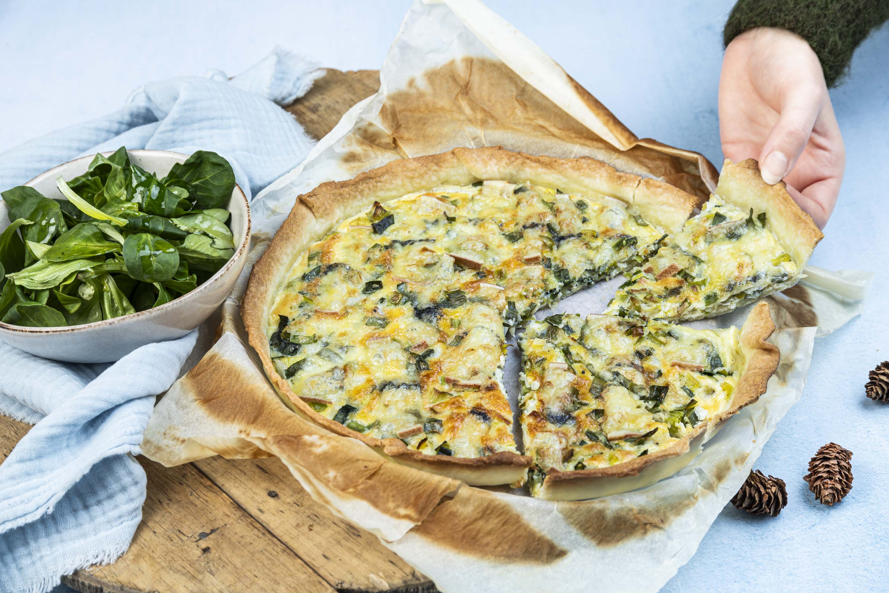 Quiche jurassienne au morbier et poireaux