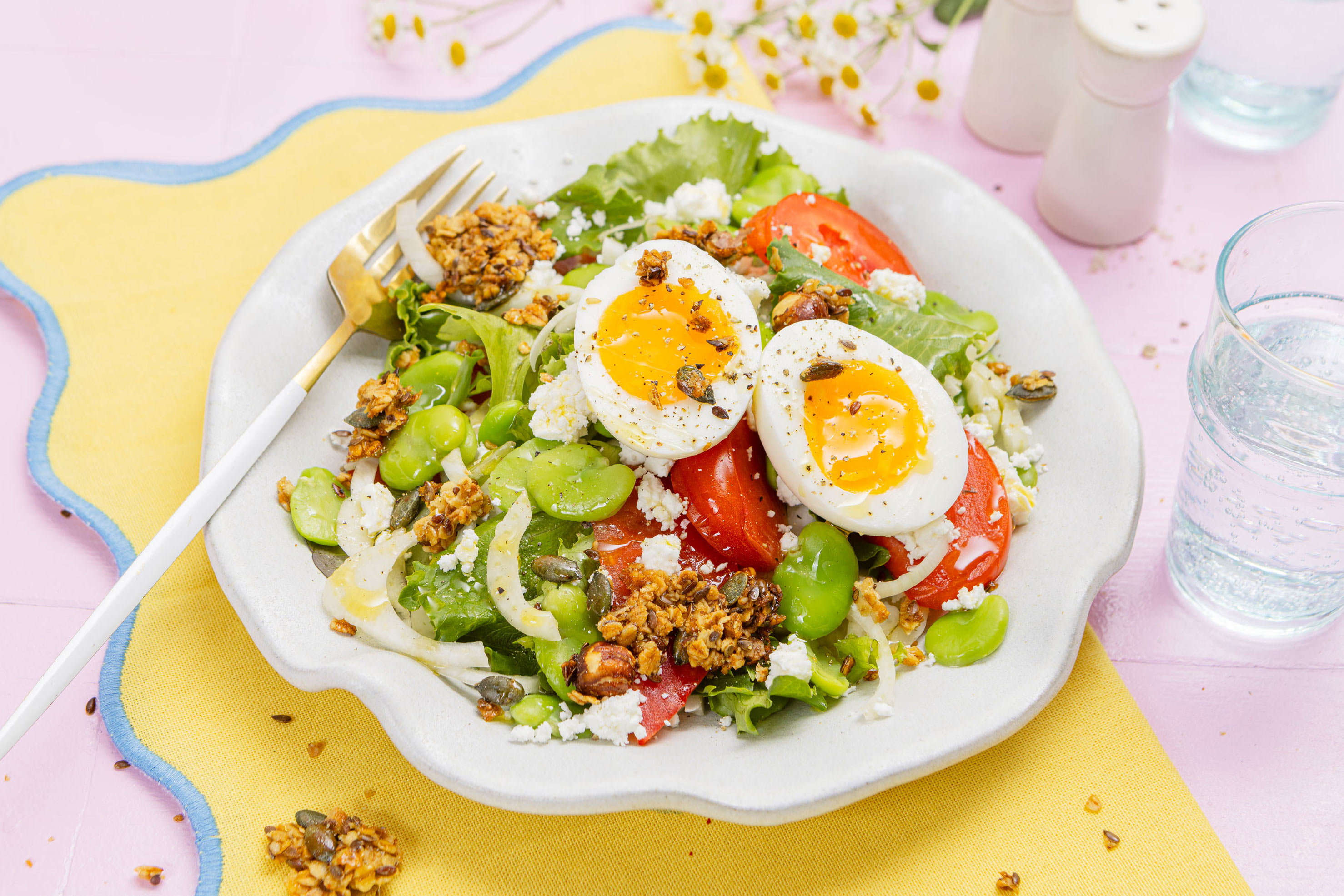 Salade fêve oeufs