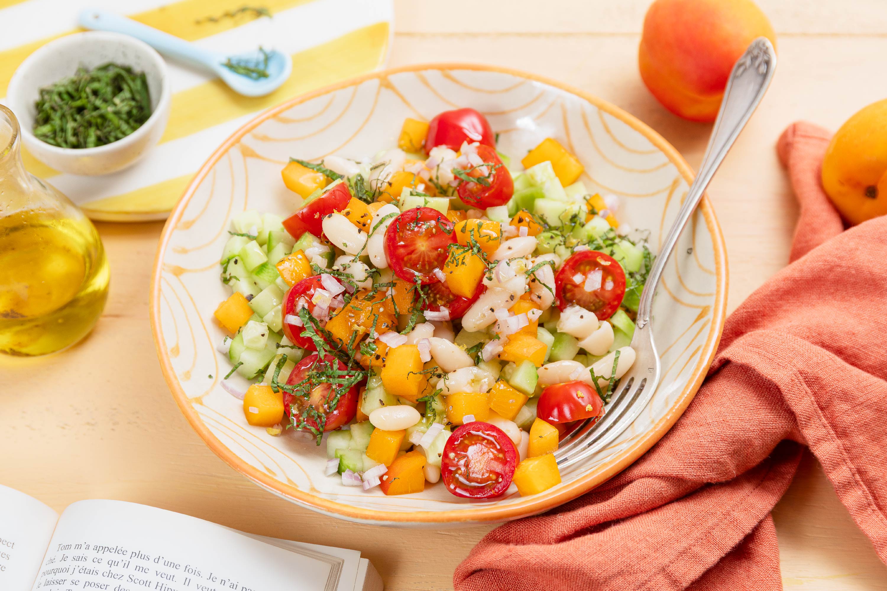 Salade de haricots blancs aux abricots façon taboule libanais